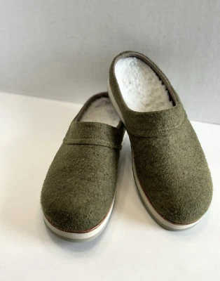 Merrell Juno Women’s Wool Clog Olive Green Fleece Lined Comfort Slip On Shoes 11 - Image 1 of 4