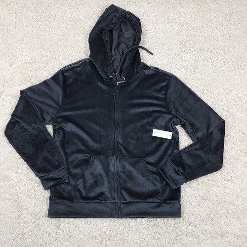 VALENTINO Giacca donna New York & Company grande velluto nero con cappuccio zip collezione Dreamy