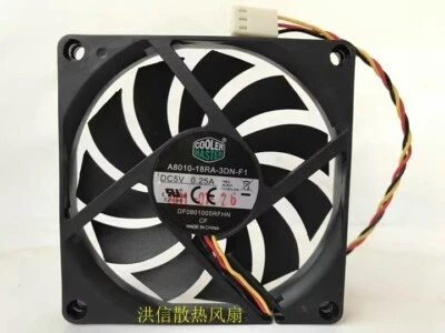 COOLER MASTER A8010-18RA-3DN-F1 8010 DC5V 0.25A 8CM 3-Pin Silent Cooling Fan - Image 1 of 3