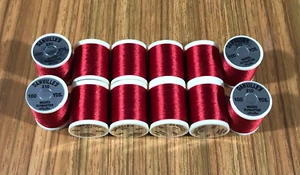 12 Spools Danville Size A Red Fly Tying Thread - Picture 1 of 1