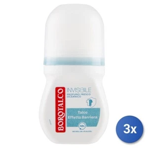 3x Borotalco Deodorant Roll-On 50 Ml. Invisible Fresh Blue - Picture 1 of 3