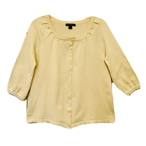 Designer Originals Vintage 90’s Womens M Buttercream Button Up Cardigan Sweater - Picture 1 of 6