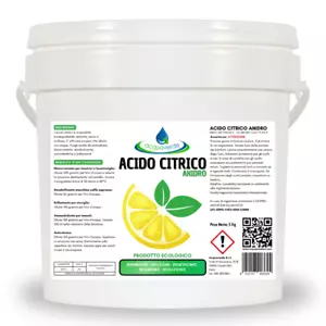 ACIDO CITRICO PURO AMMORBIDENTE ANTICALCARE DISINCROSTANTE BRILLANTANTE 5 kg - Foto 1 di 7