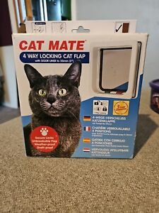 Cat Mate 4-Way Locking Cat Flap - White (For Screen doors / UPVC / Metal Doors)