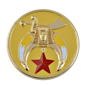 Shriner rundes Freimaurer Auto Emblem - [gelb & gold][3 Zoll Durchmesser] - Bild 1 von 1