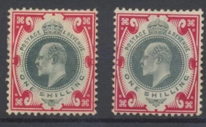 GB Stamps 1902: 1/- Definitive (both colours) SG257, 259 Hinged Mint CV £200 - Picture 1 of 7