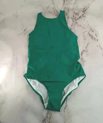 ADAY Swimsuit Women Medium For The Win Reversible Green White One Piece High  - Image 1 of 4