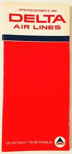 Delta Airlines System Timetable,  October 31, 1982.  Great Condition!   - Picture 1 of 2