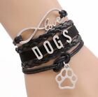 Dogs Infinity Leather Bracelet