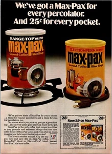 PRINT AD 1976 Max Pax Ground Coffee Filter Rings Range Top Electra Perk Blends - Picture 1 of 1