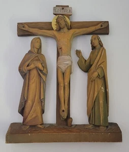 De colección Italia Crucifixión de Cristo Estaciones de la Cruz #12 Madera Religiosa - Imagen 1 de 8