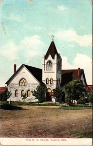 Postal Primera Iglesia M E Newkirk Oklahoma 1908 - Imagen 1 de 2