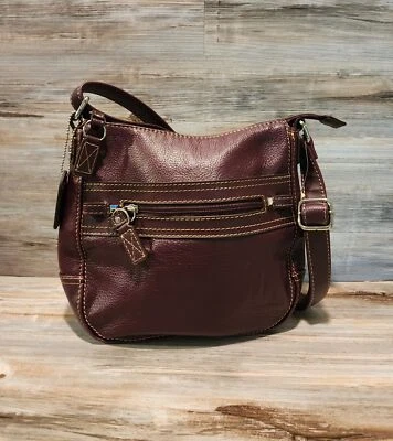 Новый с Ярлыками St Johns Bay винтажный воловья кожа через плечо Дамская сумка коричневый на молнии - Изображение 1 из 4