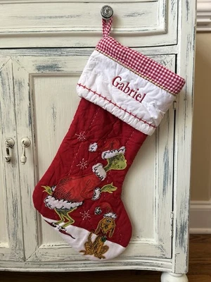 Medias acolchadas Pottery Barn Kids Dr. Seuss’s Grinch Max mono “Gabriel” LEER Foto 1 de 4