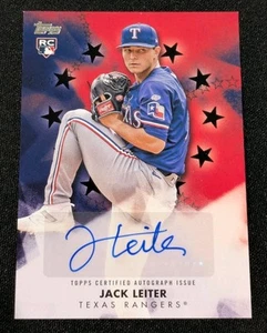 2024 Topps Baseball Stars Jack Leiter ROOKIE AUTO BLACK /199 Signed RC Rangers - Picture 1 of 5