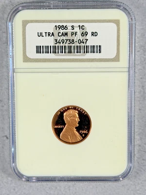 1986-S  1C Penny NGC PF69RD Ultra Cameo #2P62 - Image 1 of 2