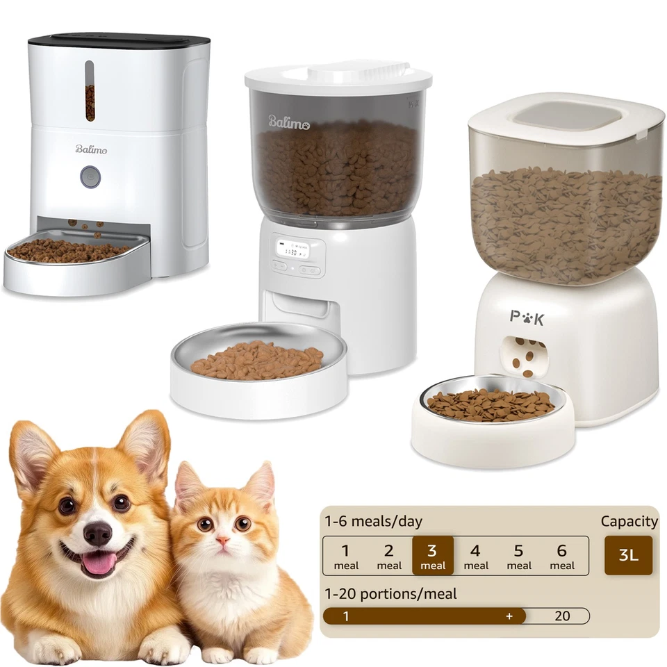 3L Automatischer Futterspender Futterautomat Pet Feeder mit Timer Katze & Hunde - Bild 1 von 1
