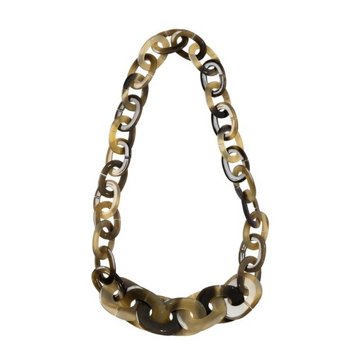 HERMÈS Hermes Collana Corno di Bufalo Catena Accessori Donna Marrone Usato26m