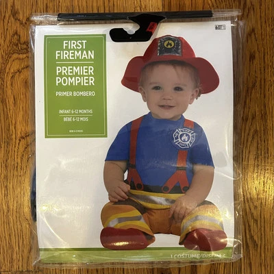 Disfraz de bombero de Halloween traje de vestir 2 piezas. Infantil Talla 6-12 Meses - Nuevo con etiquetas Foto 1 de 2