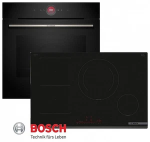 Juego de cocina de inducción BOSCH horno negro telescópico + placa de inducción 80 cm NUEVO - Imagen 1 de 11