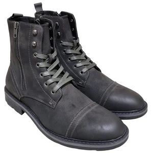Unlisted Kenneth Cole Men Captain Combat Boots Size US 10.5M Grey Faux Leather - Picture 1 of 8
