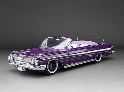 Sun Star 1/18 1961 Chevrolet Impala Lowrider Conv.  Purple 2111 New 535 - Image 1 of 4
