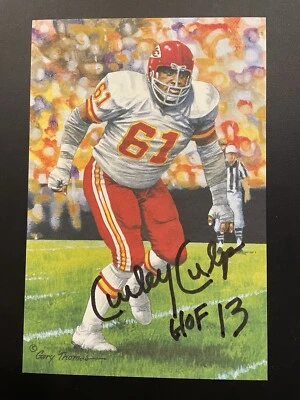 Curley Culp signed Goal Line Art Card w/ "HOF 13" Football Hall of Fame PSA Auth - Image 1 of 3