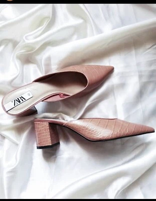 ZARA Thick Heel Mules Size 9 - Image 1 of 4