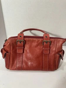 Vintage Y2k Hype Leather Shoulder Bag Red Purse Side Pockets Locks - Picture 1 of 8