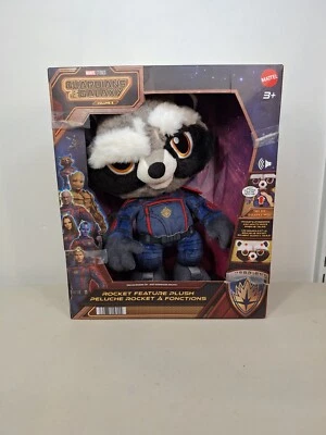 "Felpa de peluche Guardianes de la Galaxia 3 de 10"" Rocket Talking, juguetes Marvel Mattel" Foto 1 de 4