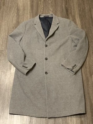 Abrigo Tommy Hilfiger Para Hombre Mezcla Lana Calce Gris Claro Talla 46L Foto 1 de 4