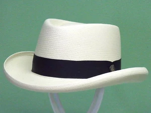 DOBBS BASINO GENUINE SHANTUNG PANAMA STRAW GAMBLER - Picture 1 of 4
