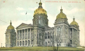 State Capitol Des Moines Iowa 1909 Postkarte - Bild 1 von 2