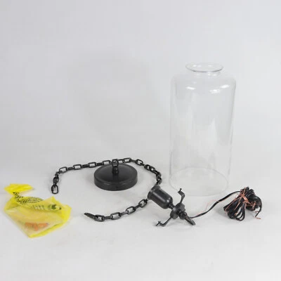 Colgante Katie Visual Comfort en bronce con pantalla de vidrio cilíndrico TOB5226BZ Foto 1 de 4