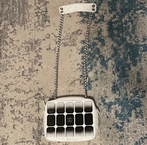 Chanel White Lambskin Black Ombre Studded Bag - Picture 1 of 9