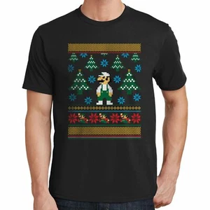 Luigi From Super Mario Bros Ugly Christmas Sweater Graphic T-Shirt Gift Idea 604 - Picture 1 of 68