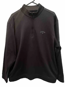 Callaway 1/4 Zip Mens XL Golf Jacket Pullover Black Fleece Lined Active EUC - Picture 1 of 6