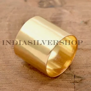 22 mm Zigarrenringband 925 Silberband 18k Gold Vermeil Ring Handarbeit Band - Bild 1 von 4
