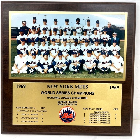 1969 New York Mets World Series National League Champion solid wood Plaque Photo Cover