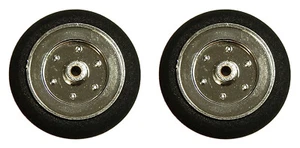 2 Stück Reifen 40 ODER 58mm VERCHROMTE Felge & MESSINGlaufbuchse - Bild 1 von 2