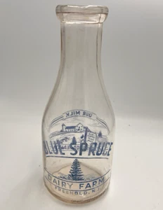 Blue Spruce Dairy Farm Freehold NJ New Jersey one quart milk bottle ( rare) - Picture 1 of 8