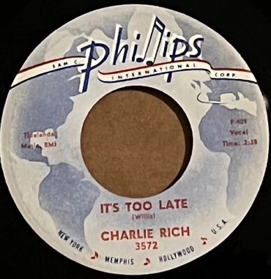 Charlie Rich-Just a Little Bit Sweet/It's Too Late 45-Country/R&B--VG+ - Image 1 of 2