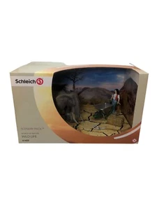 Schleich Elephant And Keeper World Of Nature Wildlife Scenery Pack 4140 New Set - Picture 1 of 15