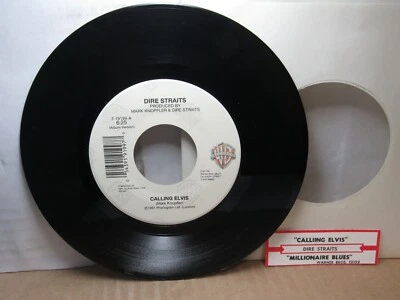 Old 45 RPM Record - Warner Bros. 7-19199 - Dire Straits - Calling Elvis / Millio - Image 1 of 2