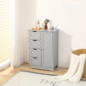 Badezimmer Aufbewahrungsschrank 4 Schubladen Schrank freistehend Schrank Regal Möbel - Bild 1 von 6