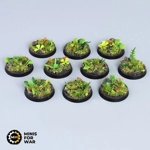 Jungle - Classic Battle Ready Bases - 10x 32mm [PAINTED] - Picture 1 of 4