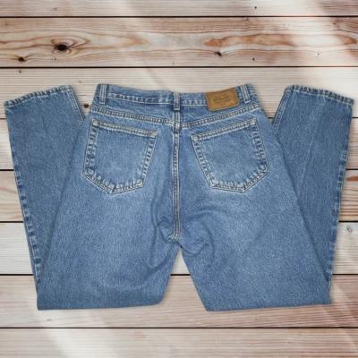 Jeans de mezclilla azul lavado medio estructura años 90 vintage hechos en EE. UU. 33 x 31 5 bolsillos  Foto 1 de 4