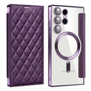 Magnetic Classic Wallet For Samsung Galaxy S25 Ultra S24 S23 S25edge Phone Cover - Picture 1 of 13