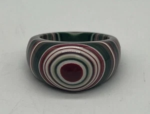Multicolored Layered Resin Statement Ring - Picture 1 of 5