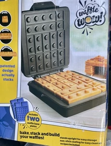 Waffle Wow Ladrillo de Construcción Gofrera Eléctrica - NEGRA con 2 Placas de Construcción - Imagen 1 de 6